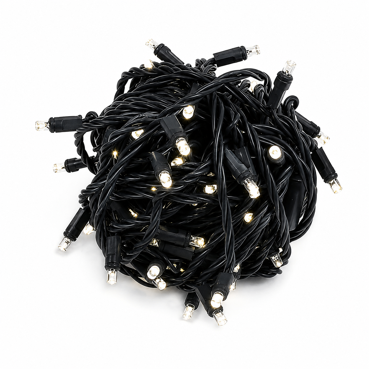 100 Warm White Wide-Angle LED Mini Lights with Watertight Coaxial Connection for Commercial Holiday Lighting