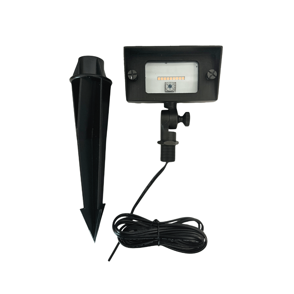 12V Mini Flood Light | 1-5W Adjustable LED Landscape Spotlight | Brass Outdoor Flood Light