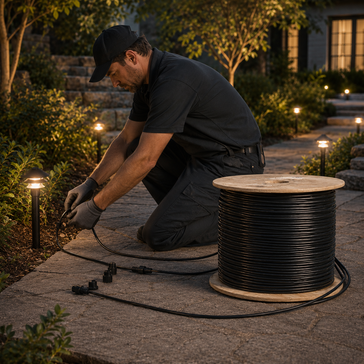 14/2 low voltage landscape lighting wire 500 ft direct burial outdoor cable for landscape lighting installations