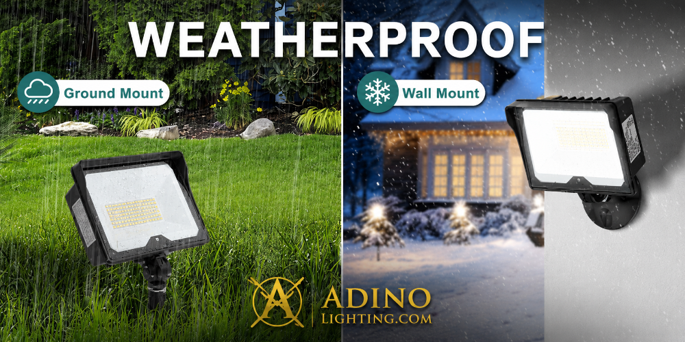 weatherproof-ground-wall-mount.jpg
Weatherproof 55W LED flood light shown in rain and snow applications for ground mount and wall mount installations