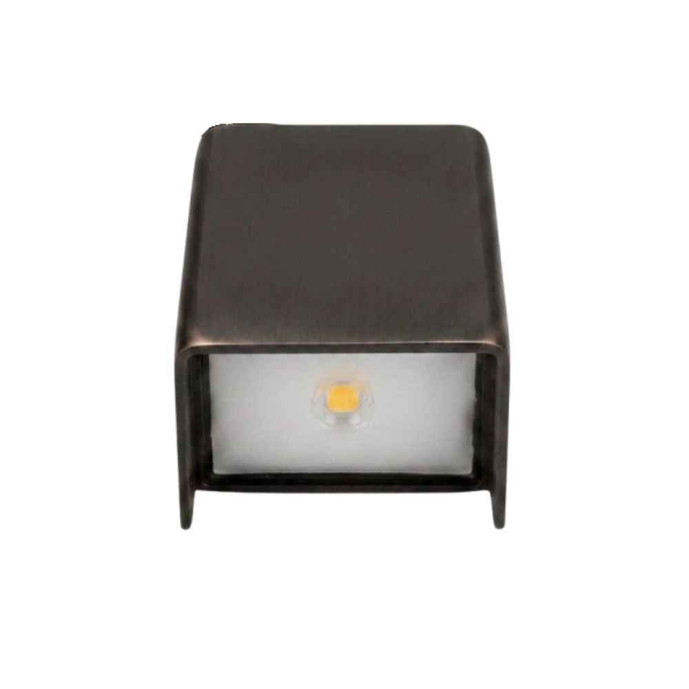 Low Voltage Deck Lights, Sleek LED Rectangle Post Rail Light, Outdoor Landscape Fence Lighting, 2W 3000K, Solid Brass, ETL Listed