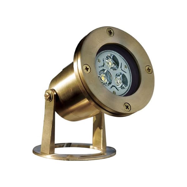 Solid brass LED underwater pond light