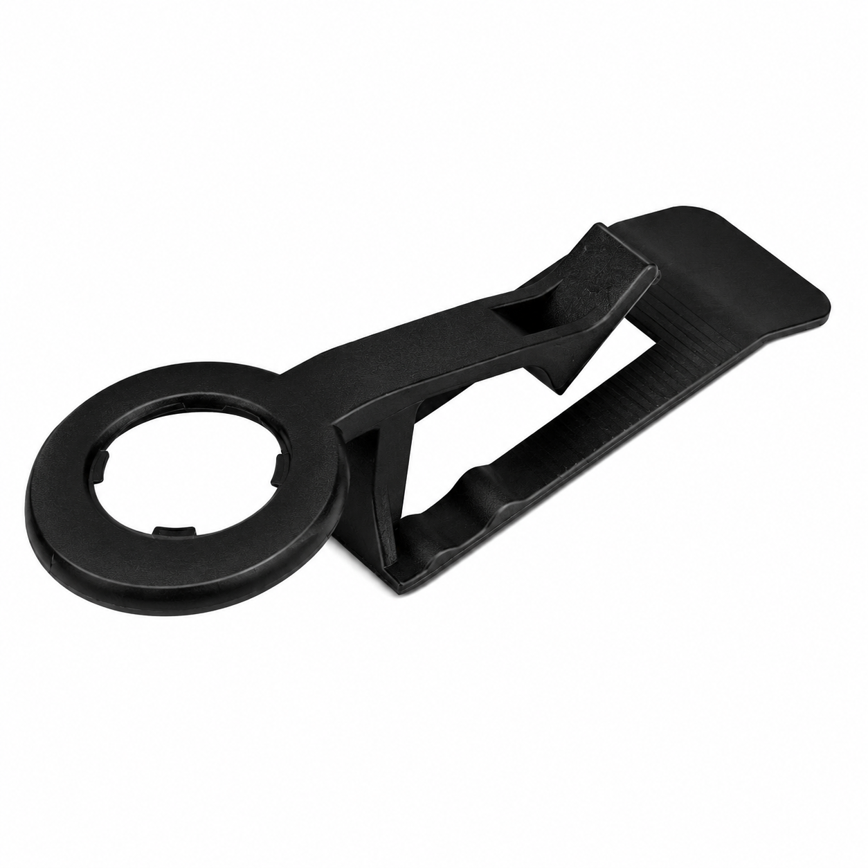 Black Tuff Clip C9 Wedge Clip designed for secure C9 Christmas light installation on dark rooflines and gutters.