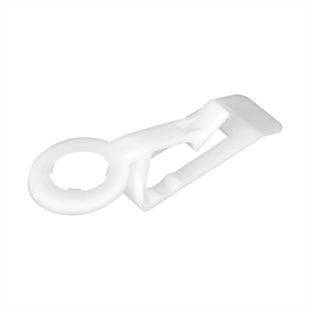 White Tuff Clip C9 Wedge Clip for professional holiday lighting installations on roof shingles and gutters.