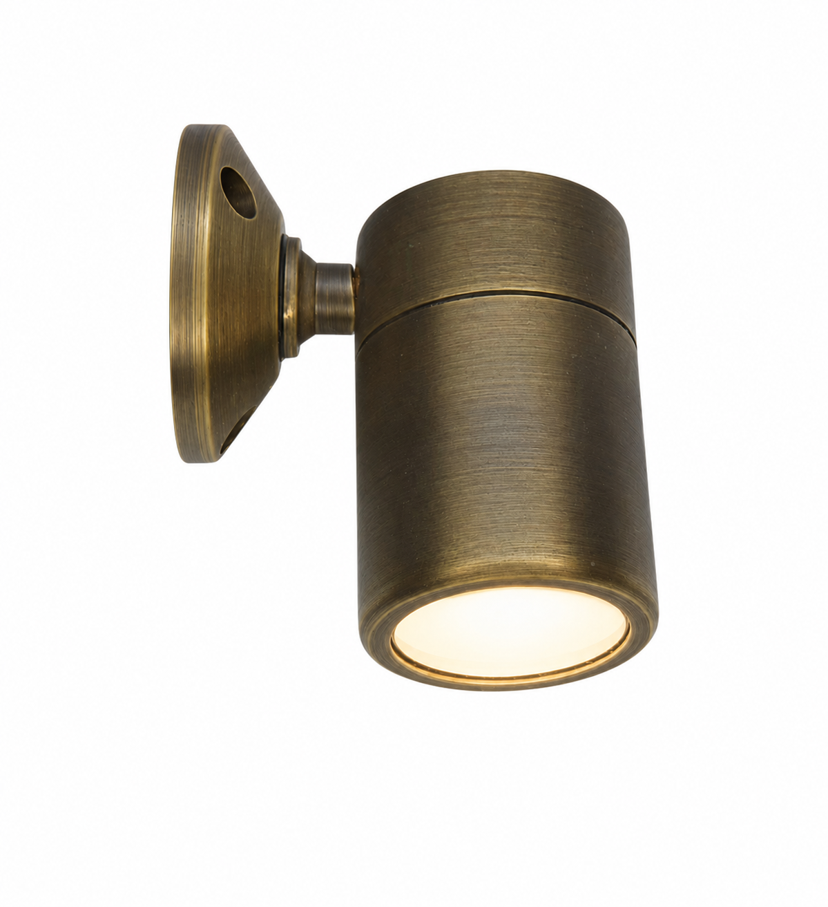 Antique Brass Down Light | 12V Outdoor Deck & Patio Cylinder Light