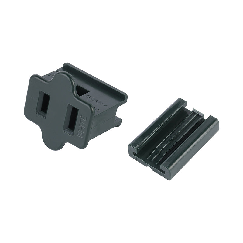 Green SPT-1 Female Vampire Plugs 50 Pack for 18 AWG wire used in custom holiday lighting and extension cord installations